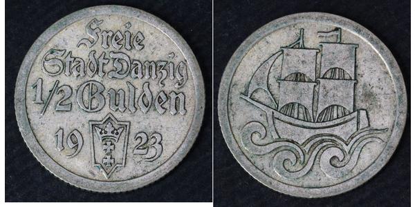 1/2 Gulden 但澤自由市 (1920 - 1939) 銀 