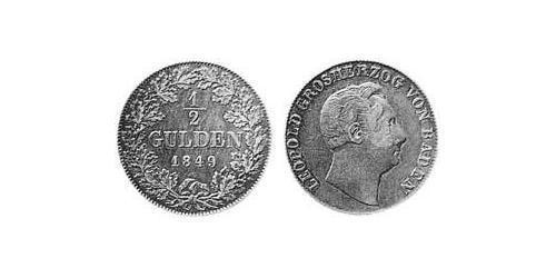 1/2 Gulden 巴登大公國 (1806 - 1918) 銀 