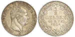 1/2 Gulden 普魯士王國 (1701 - 1918) 銀 腓特烈·威廉四世 (1795 - 1861)