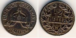 1/2 Heller Afrique orientale allemande (1885-1919) Cuivre 