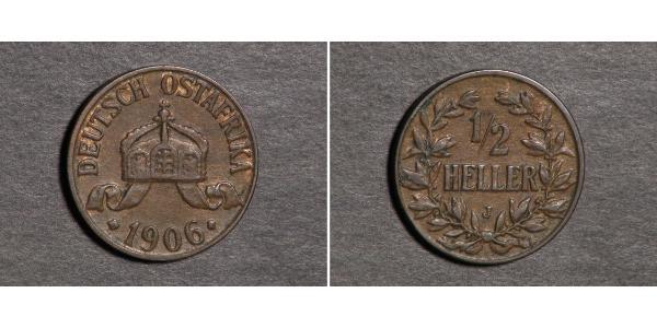 1/2 Heller Afrique orientale allemande (1885-1919) Cuivre 