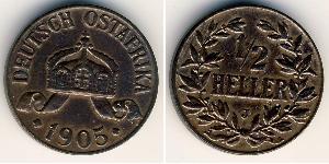 1/2 Heller German East Africa (1885-1919) 銅 