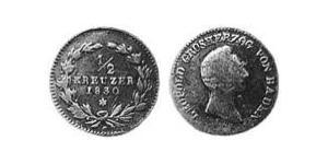 1/2 Kreuzer Grand Duchy of Baden (1806-1918) Copper Leopold, Grand Duke of Baden (1790 – 1852)