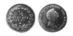 1/2 Kreuzer Grand-duché de Bade (1806-1918) Cuivre Léopold Ier de Bade(1790 – 1852)