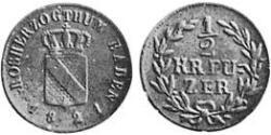 1/2 Kreuzer Grand Duchy of Baden (1806-1918) Kupfer 