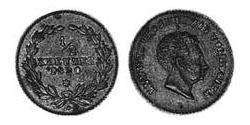 1/2 Kreuzer Grand Duchy of Baden (1806-1918) Kupfer Ludwig I. (Baden)(1763 - 1830)