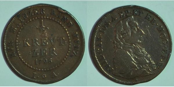 1/2 Kreuzer Germania Rame 