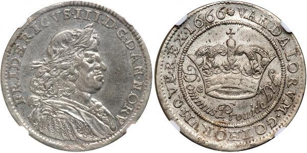 1/2 Krone Danimarca Argento Federico III di Danimarca (1609 -1670)