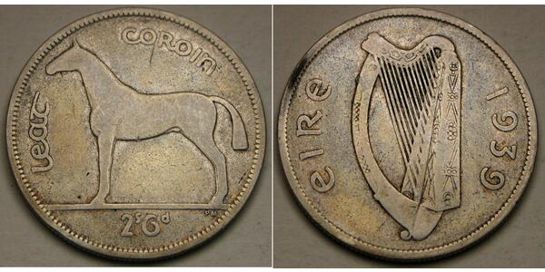 1/2 Krone Irlanda (1922 - ) Argento 