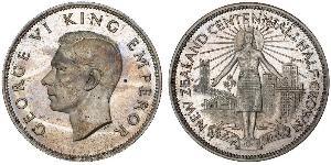 1/2 Krone Nuova Zelanda Argento Giorgio VI (1895-1952)