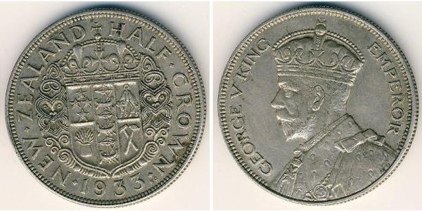 1/2 Krone Nuova Zelanda Argento 