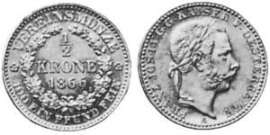 1/2 Krone Kaisertum Österreich (1804-1867) Gold 