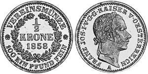 1/2 Krone Imperio austríaco (1804-1867) Oro 