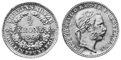 1/2 Krone Impero austriaco (1804-1867) Oro 