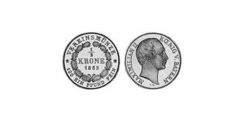 1/2 Krone Regno di Baviera (1806 - 1918) Oro Massimiliano II di Baviera(1811 - 1864)