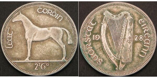 1/2 Krone Irlanda (1922 - ) Plata 