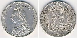 1/2 Krone Reino Unido Plata 