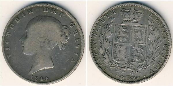 1/2 Krone Reino Unido Plata 
