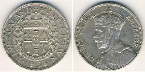 1/2 Krone Neuseeland Silber 