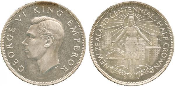 1/2 Krone 新西兰 銀 乔治六世 (1895-1952)