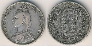 1/2 Krone 英国 銀 