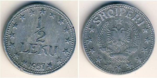 1/2 Lek República Socialista Popular de Albania (1944 - 1992) Zinc 