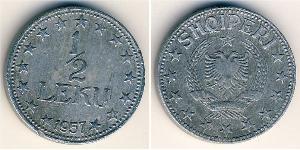 1/2 Lek 阿尔巴尼亚社会主义人民共和国 (1944 - 1992) Zinc 