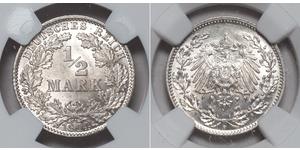 1/2 Mark Empire allemand (1871-1918) Argent 