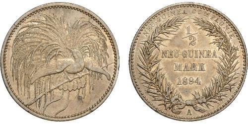 1/2 Mark Nuova Guinea Argento 