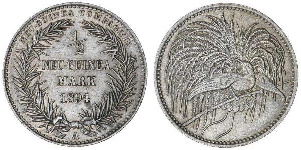 1/2 Mark Nuova Guinea Argento 