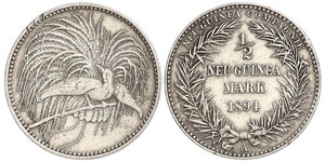 1/2 Mark Nueva Guinea Plata 