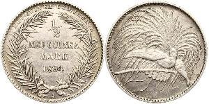 1/2 Mark Nueva Guinea Plata 