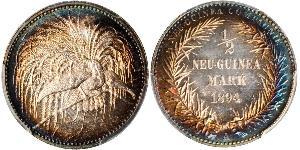 1/2 Mark Nueva Guinea Plata 