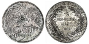 1/2 Mark Nueva Guinea Plata 