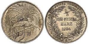 1/2 Mark Nueva Guinea Plata 