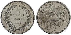 1/2 Mark Nueva Guinea Plata 