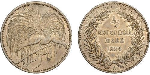 1/2 Mark Nueva Guinea Plata 