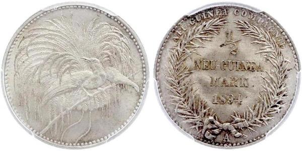 1/2 Mark Nueva Guinea Plata 