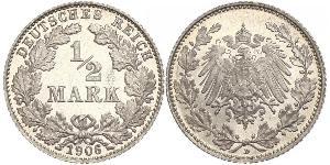 1/2 Mark Deutsches Kaiserreich (1871-1918) Silber 