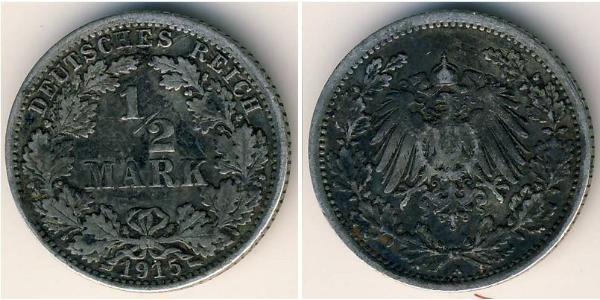 1/2 Mark Deutsches Kaiserreich (1871-1918) Silber 