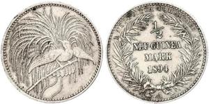 1/2 Mark Neuguinea Silber 