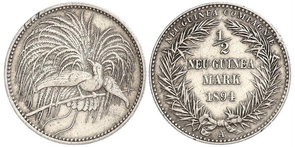 1/2 Mark Neuguinea Silber 