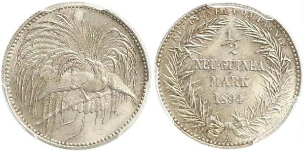1/2 Mark Neuguinea Silber 