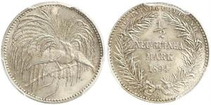 1/2 Mark New Guinea Silver 