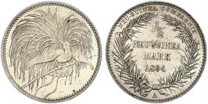 1/2 Mark New Guinea Silver 