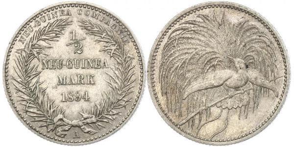 1/2 Mark New Guinea Silver 