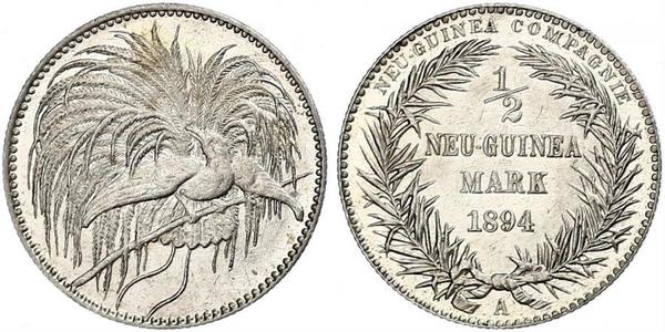 1/2 Mark New Guinea Silver 