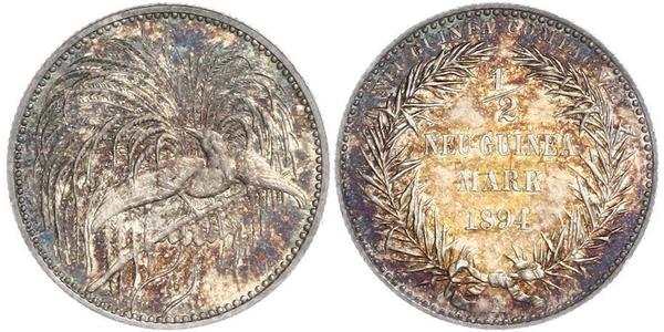 1/2 Mark New Guinea Silver 