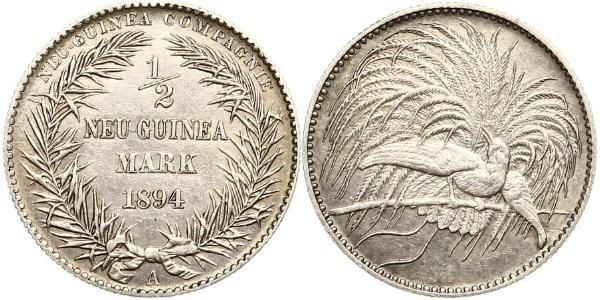 1/2 Mark New Guinea 銀 