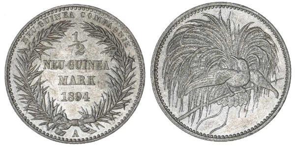 1/2 Mark New Guinea 銀 